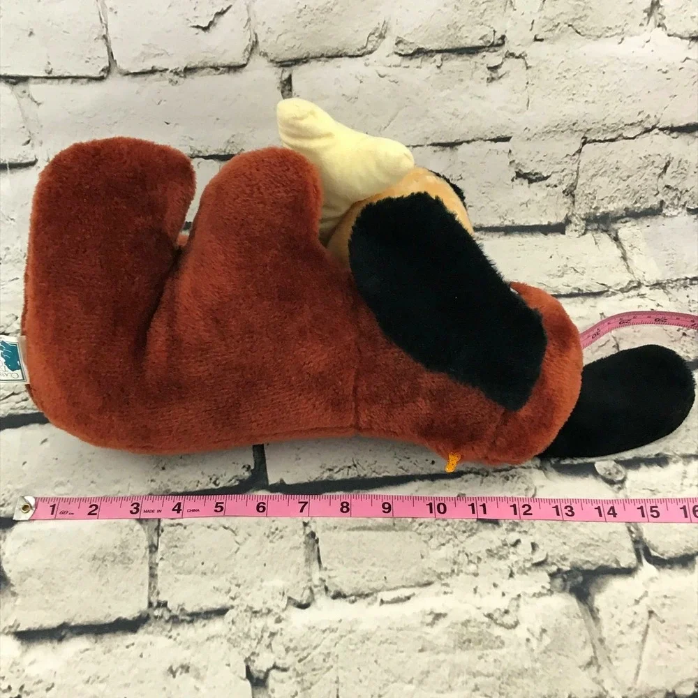 VTG‎ Classic Toy Co Dog & Bone Plush Brown Styrofoam Pellet Filled Soft Toy